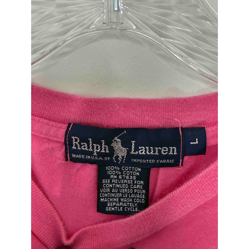Ralph Lauren T-Shirt Women's Pink Cotton Small Pony Short Sleeve Casual Large‎ - Picture 5 of 12